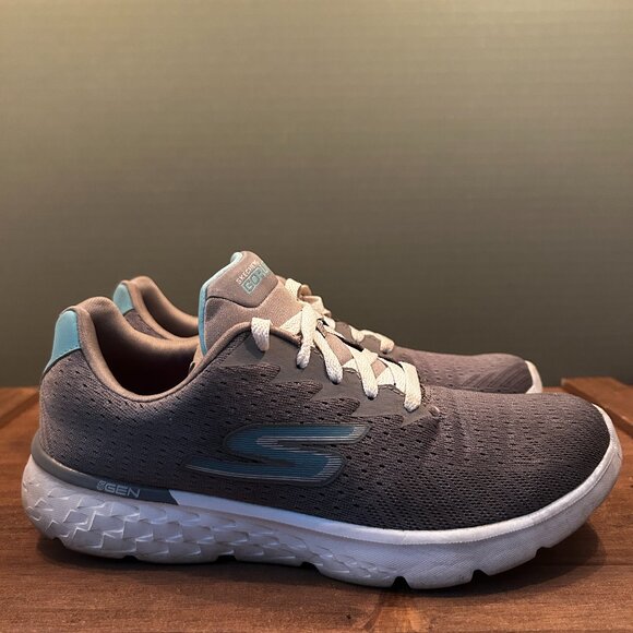 Skechers Womens 14804 GoRun 400 Running Shoes Gray Blue Size 8 - Picture 1 of 6